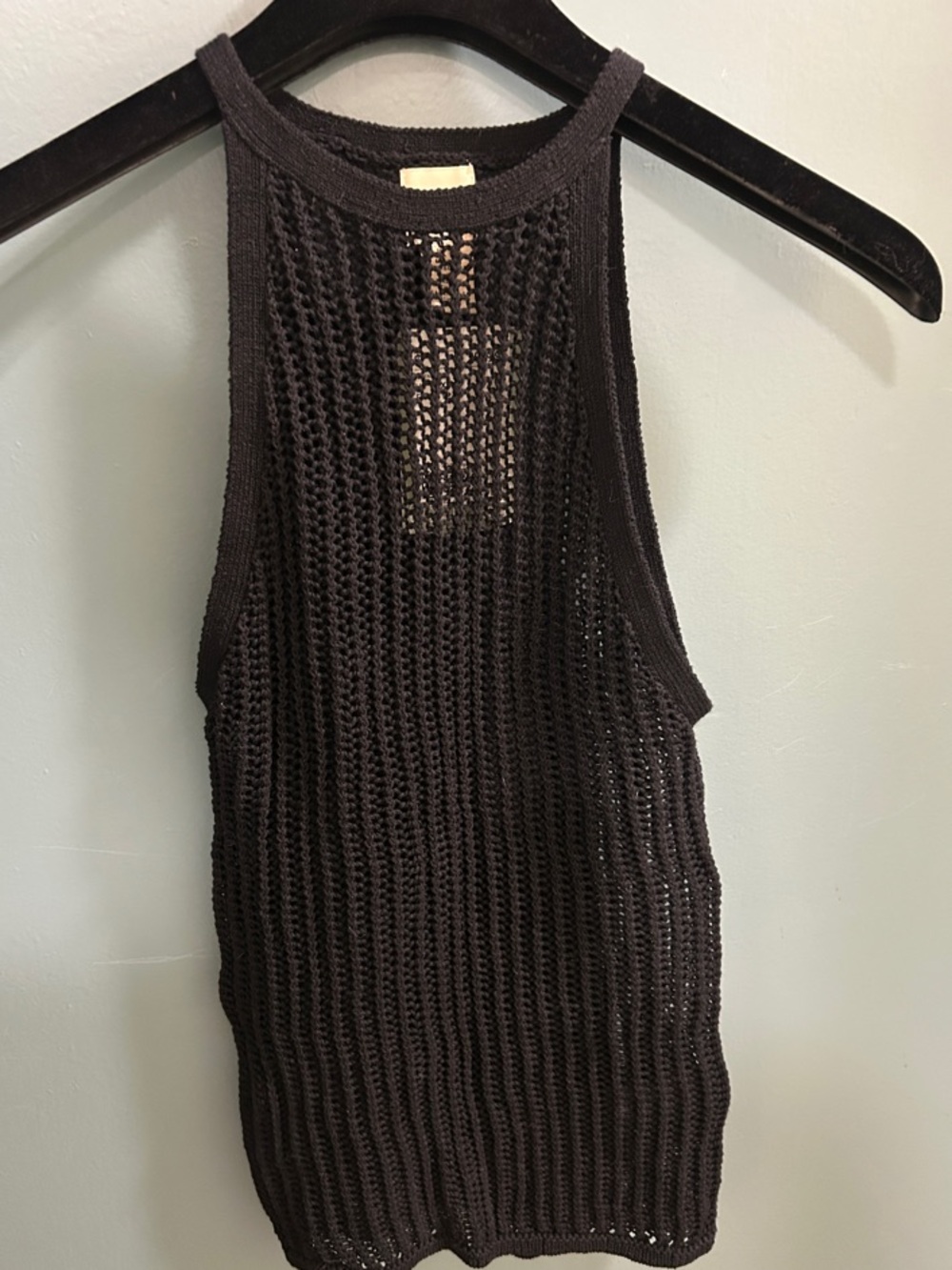 H&M Women’s TREND DEPT Black Open-Knit Scoop Neck Sleeveless Sweater NEW TAG